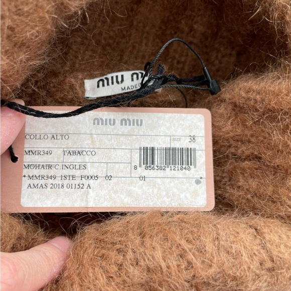 Miu Miu Brown mohair-blend turtleneck sweater tobacco NWT - Picture 6 of 8